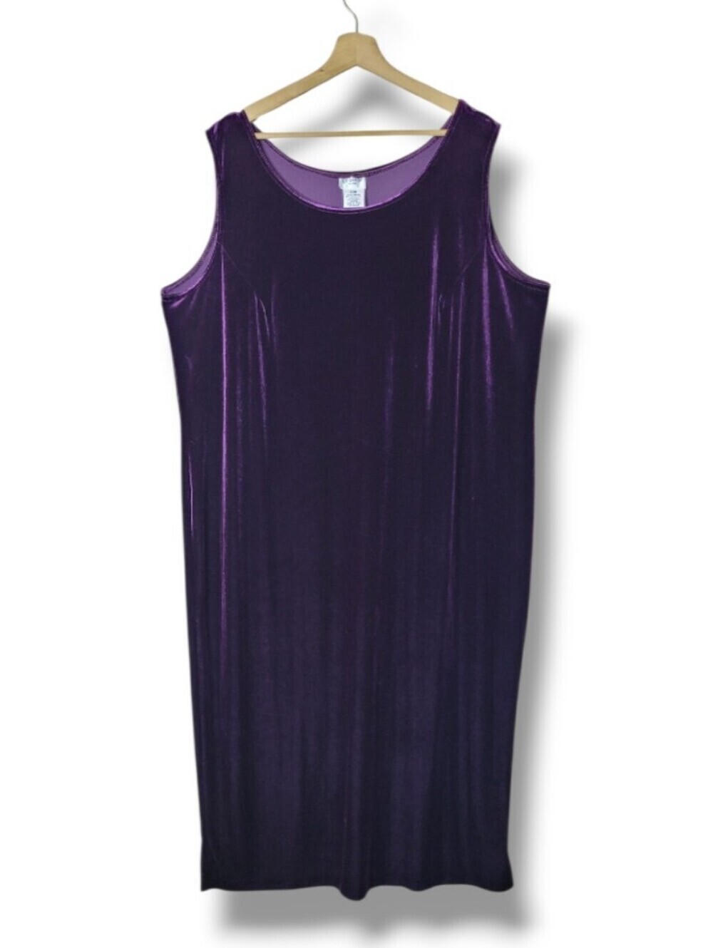 Liz Baker Deep Purple Sleeveless Velour Maxi Dress Size 22W